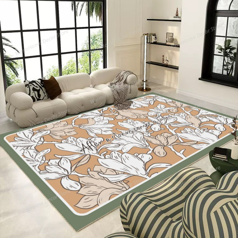 Printing On Commercial - Leaf Flower Print French Living Room